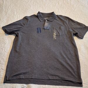 Croft & Barrow men's XL gray short sleeve signature polo shirt NWT